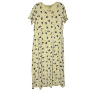 Vintage CMI Floral Cotton Maxi Dress Womens Large Dainty Cottage Modest Hippie